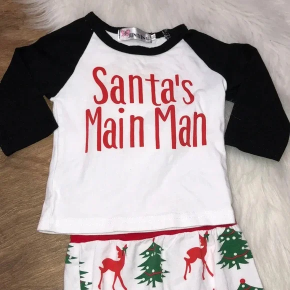 Santa’s main man 6-12 months Christmas pajamas