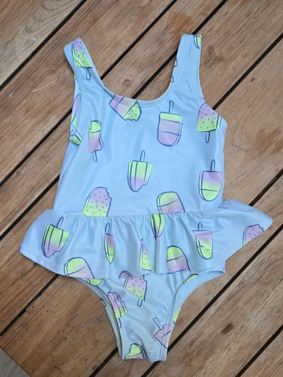 🍡 Baby GAP Light Blue Popsicle Ruffle One-Piece Swimsuit