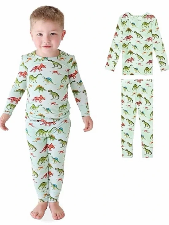 POSH PEANUT Classic Bamboo Pajamas in Buddy Print - 3T