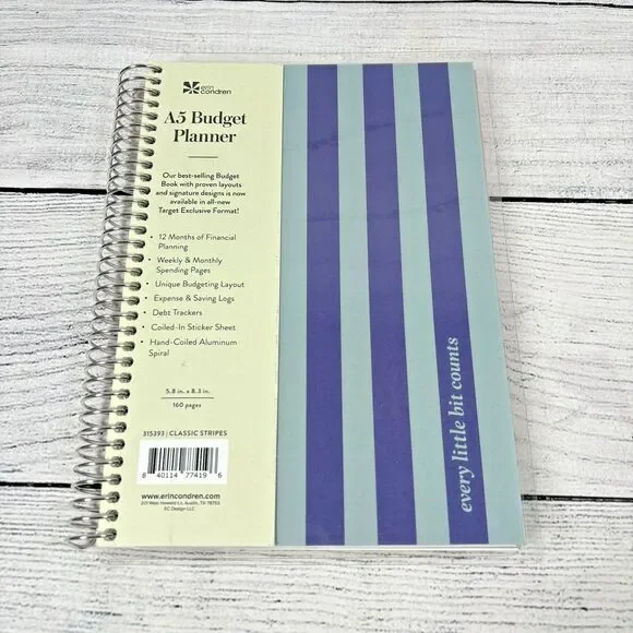 Erin Condren A5 UNDATED BUDGET PLANNER 8.3
