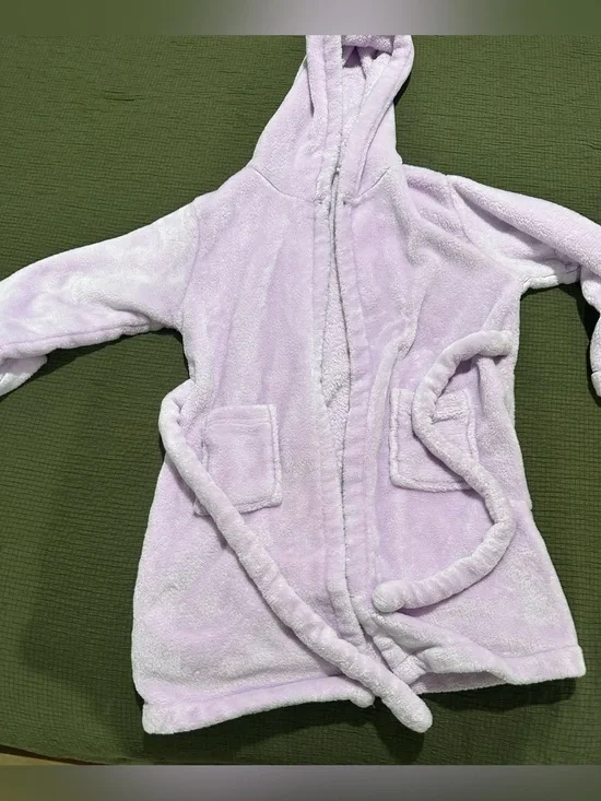 Soft Lavender Hooded Kids Pajama Robe
