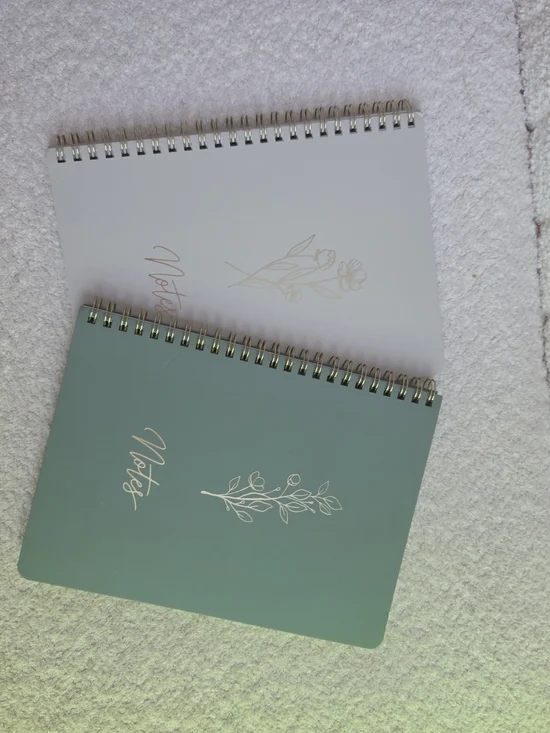 Amazon Sage Green and White Spiral Notebooks