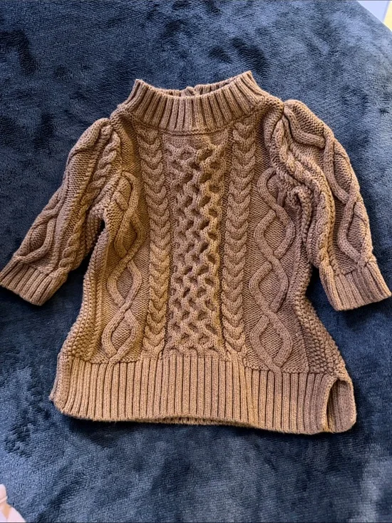 GAP Brown Cable-Knit Mock Neck Sweater Dress