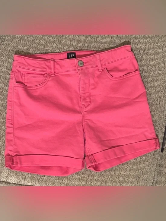 Kids GAP Pink Shorts Rolled-Hem Adjustable Waist size 16
