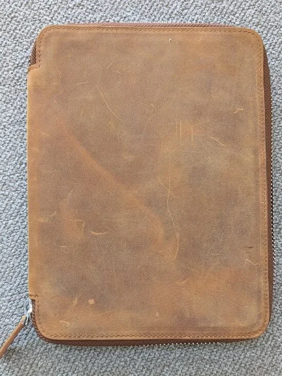 Galen Leather Zip A5 Journal Cover - Brown