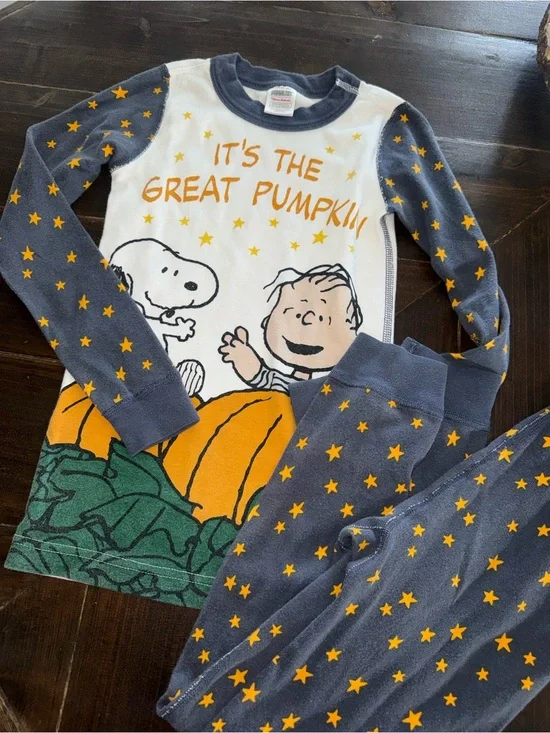 Hanna Andersson 100% Organic Cotton Charlie Brown Peanuts PJs Size 8