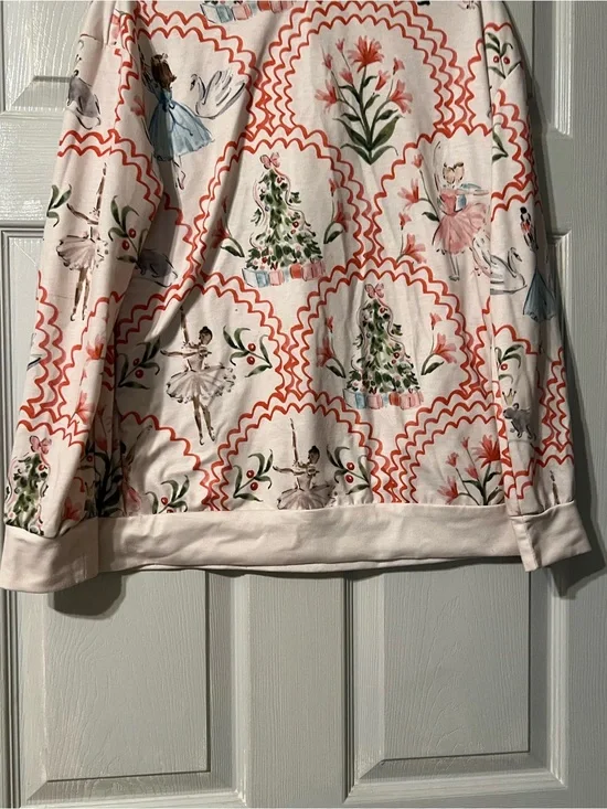 Unliste White and Pink Ballerina & Floral Long-Sleeve Top super comfortabe