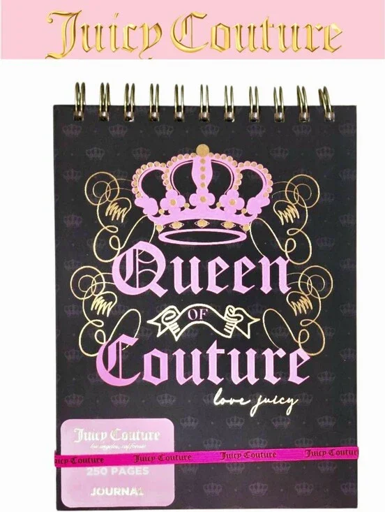 Juicy Couture Home Queen of Couture Spiral Journal w/Logo Band