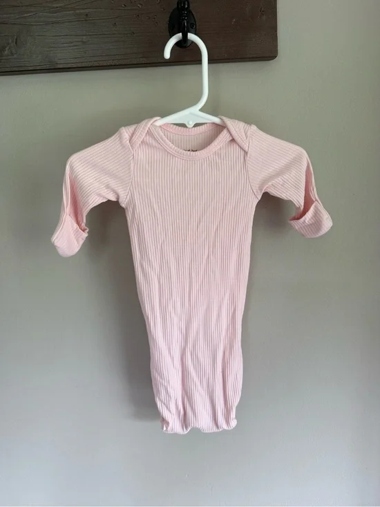 Little Sleepies Preemie Ribbed Pink Gown
