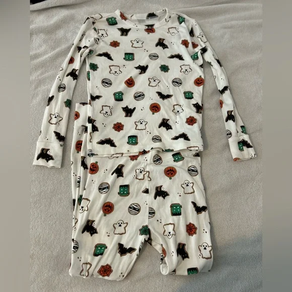 GAP Kids Halloween Pajamas Organic Cotton Ghost Bat Set Size 10