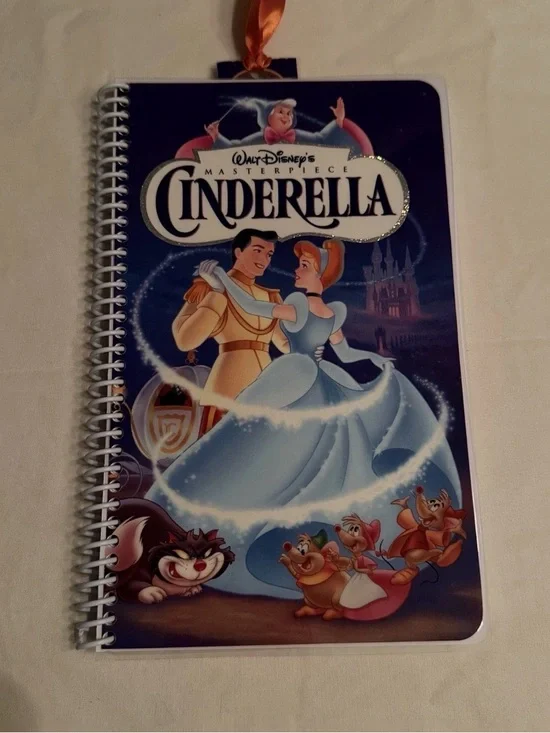 Unique Cinderella Upcycled Journal Repurposed VHS cover filled with blank pages