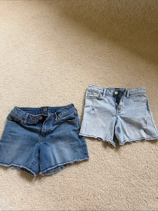 Lot of 2 GAP girls  Denim Shorts - stretch midi short size 10