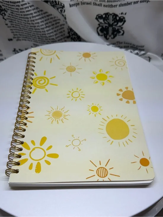Sunny Spiral Notebook - Yellow Sunburst Cover