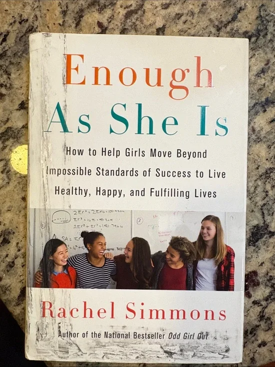 Enough As She Is by Rachel Simmons - White Cover with Teal & Orange Title