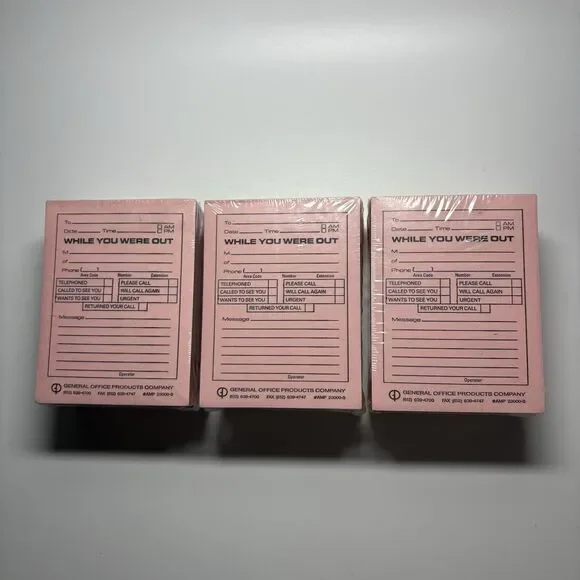 Vintage While You Were Out Telephone Pads 36 Pads (50 Sheets Each) Pink 23-000S