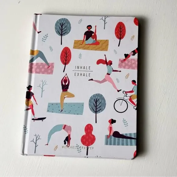 Inhale & Exhale Wellness Fitness Self Care Guided 96 Lined Pages Book