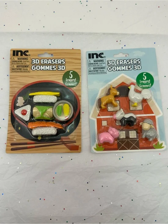 3D Eraser bundle (2 packs 10 erasers total)