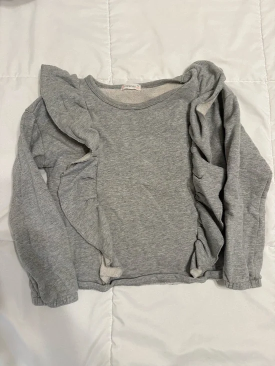 Crewcuts Light Gray Sweatshirt with Ruffle