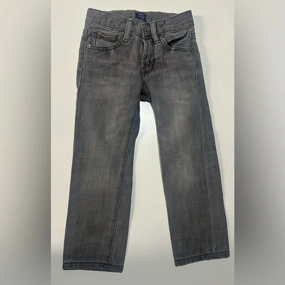 EUC Boys GapKids Slim Straight Fit Grey Jeans, Adjustable Waist, Size 5