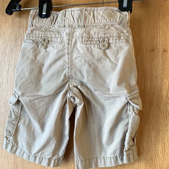 Baby Gap boy size 4 khaki cotton adjustable waist cargo shorts heavy duty VGUC