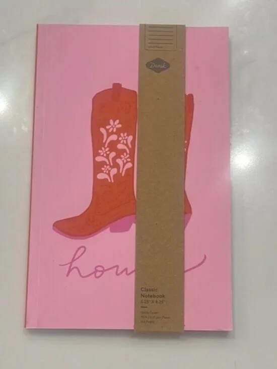 NWT Pink Cowboy Boot Notebook