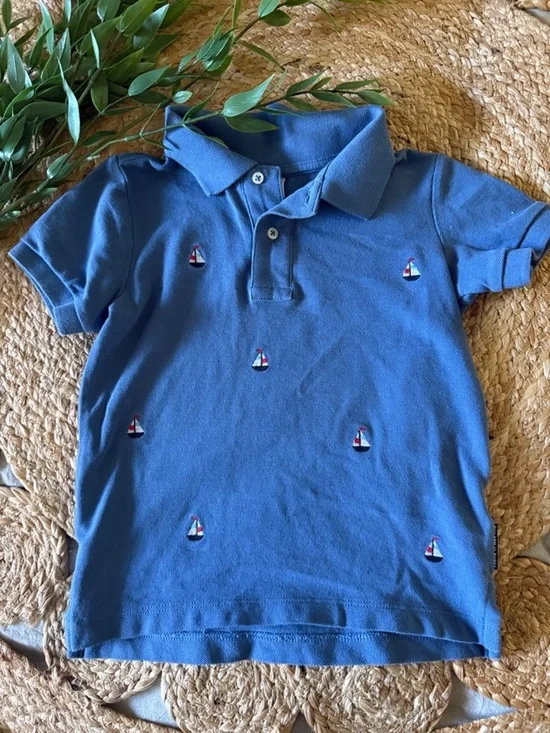 POLARN O. Pyret Embroidered Boat Polo Shirt