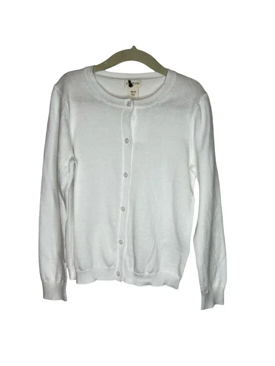 Crewcuts Factory Girls Re-Imagined White Cardigan Sweater Size Small, NWT