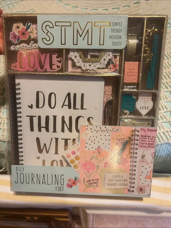 STMT DIY Journaling Set - White & Teal Spiral Notebook Kit