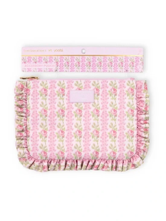 Loveshackfancy x target yoobi blooming heirloom flat zip pencil case with ruffle