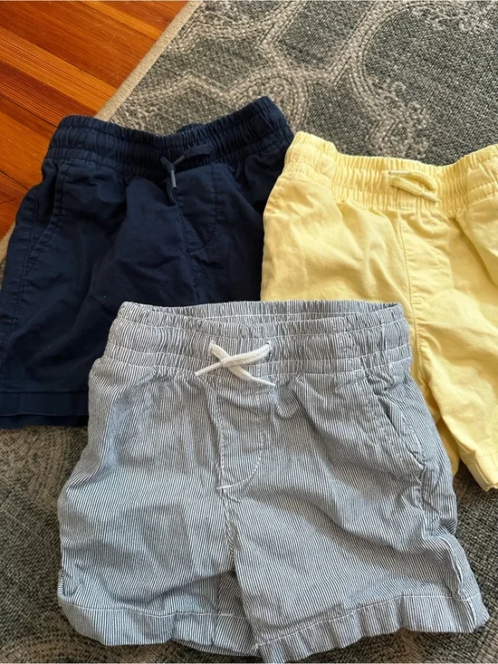 GAP Kids Shorts Trio - Navy, Pale Yellow & Blue-Striped