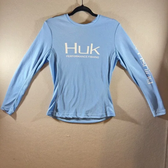 390 | Huk Performance Fishing Kids‎ Small Long Sleeve Shirt Blue H6120018