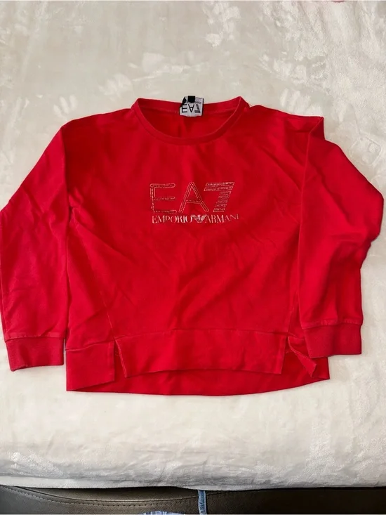 Emporio Armani Kids Bright Red EA7 Logo Sweatshirt