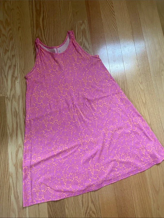 Gap Kids Pink & Orange Floral A-line Tank Dress; Size XXL