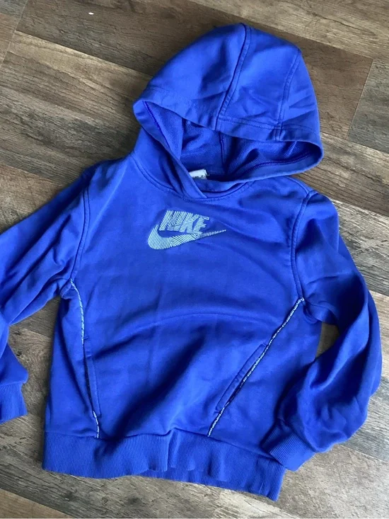 Nike Royal Blue Kids Pullover Hoodie with Logo
