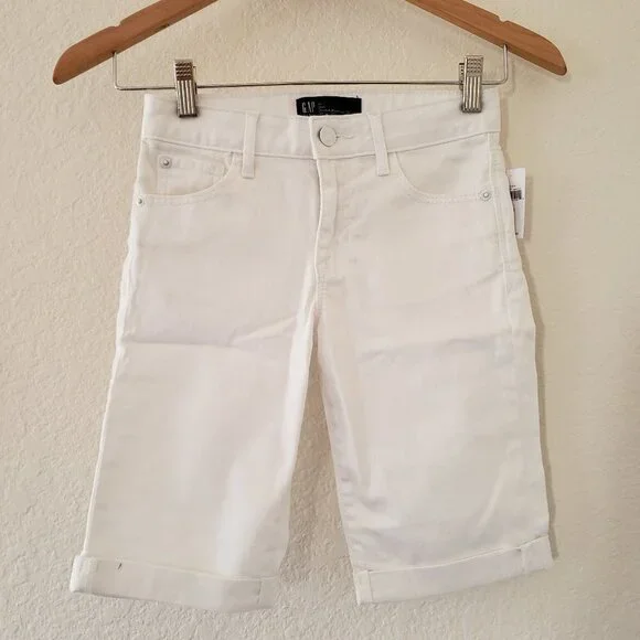 NWT - GAP White Jean Midi Shorts - Size 12 Slim