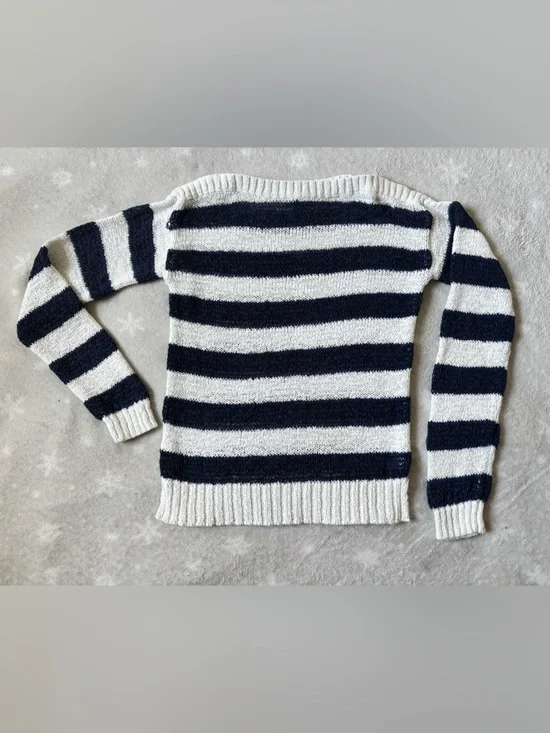GAPKids Girl’s Navy and White Striped Sweater