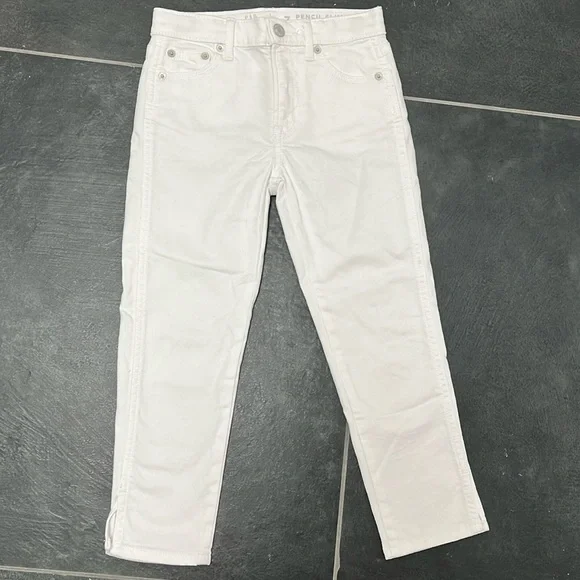 Gap Kids Girls pencil slim ankle high rise white jeans - size 7