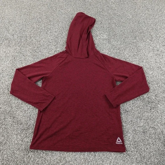 Reebok‎ Hoodie Boys M Red Heather Lightweight Pullover Sweatshirt Youth Kids