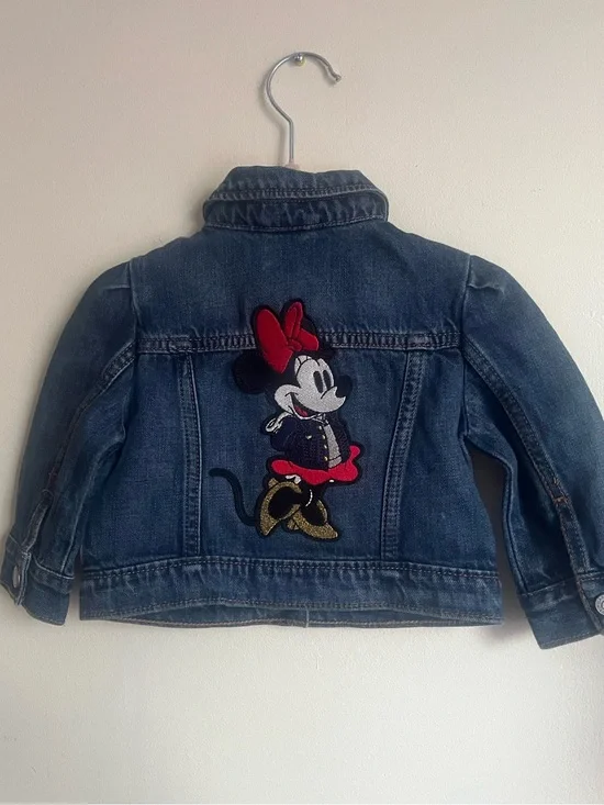 Gap-Disney Minnie Mouse Embroidered Denim Jacket for Kids - Blue size 6-12m