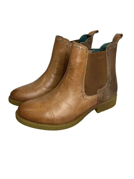 Roan by Bed Stu Genuine Leather Hostile Chelsea Boots Women 7.5 Brown Zip Bootie