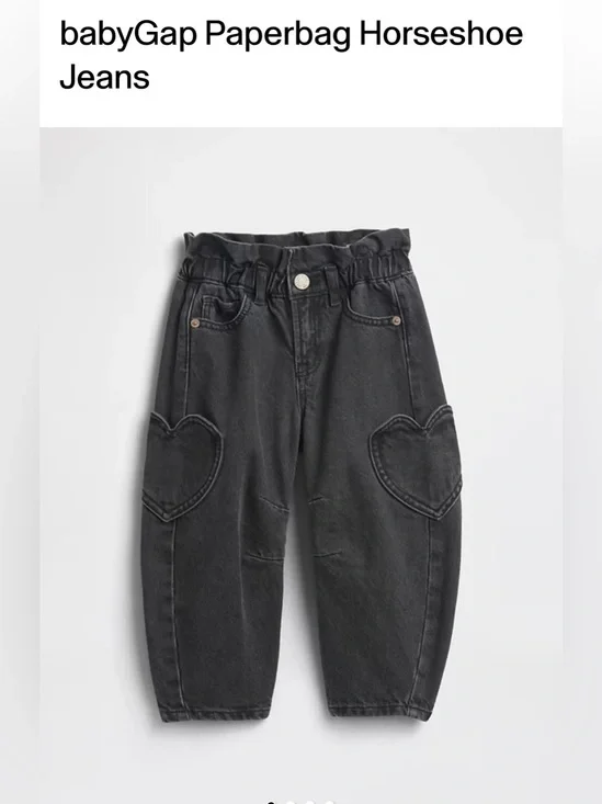 BabyGap Black Paperbag Waist barrel jeans size 6-12months