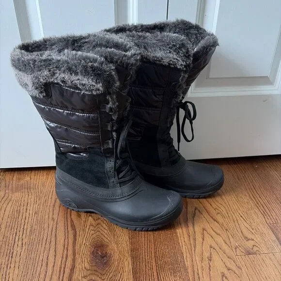 The North Face Shellista II Tall Insulated Winter Boots Black Women's Size 10.5