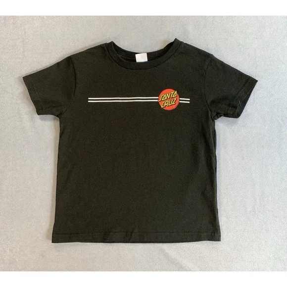 Santa Cruz Skateboards Black T-shirt Children's Kids Size 5-6