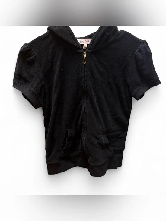 Juicy Couture Black Short-Sleeve Zip Hoodie