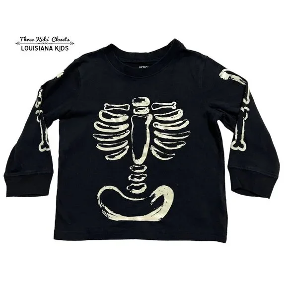 Carter's 2T Halloween Skeleton Shirt