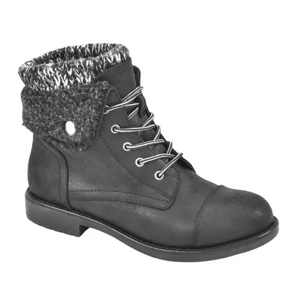 Cliffs by White Mountain Womens Duena Ankle Booties US 8.5 M Black Knit NIB