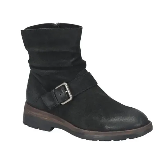 Born Womens Midway Slouch Ankle Booties US 9.5 M EU 40 Black Leather NIB