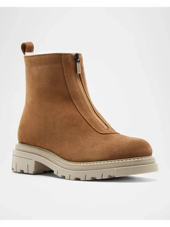 New La Canadienne Delta City Dry Zip Boots Toffee Sz 9.5