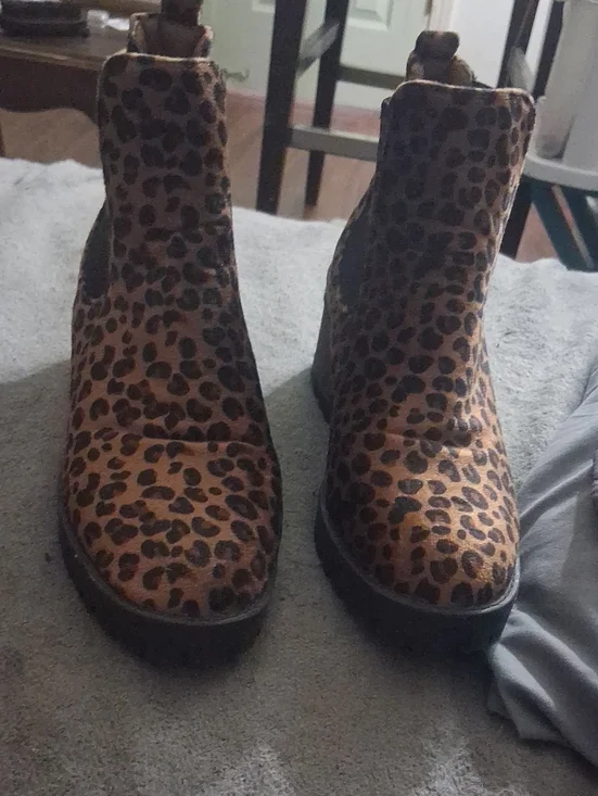 Seven7 Leopard Print Ankle Booties in Brown and Black