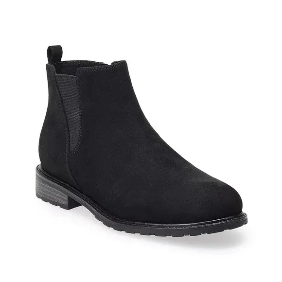 Sonoma Ankle Boots Women's Lottie Black Micro Chelsea 9.5 New‎
